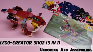 Lego Creator 3 in 1| 31102 | Sabertooth tiger| how to assemble | Unboxing| puzzles | Building Blocks