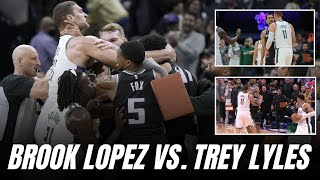 Trey Lyles & Brook Lopez get HEATED & reaction from Kings-Bucks