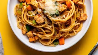 Spicy Chicken Spaghetti Recipe | Easy Chicken Vegetable Spaghetti | Chicken Noodles Recipe