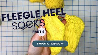 How to knit a Fleegle Heel in two at time socks