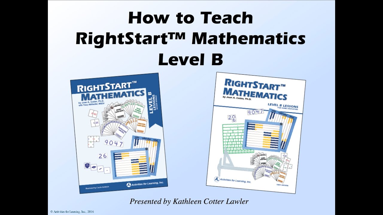 How To Teach RightStart Mathematics Level B 2015 - YouTube