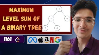 Maximum Level Sum of a Binary Tree | LeetCode 1161 | BFS Level Order Traversal