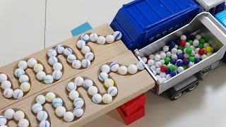 Marble Run Race ASMR ☆ Dump Truck, Garbage Truck \u0026 2HABA Slope Course