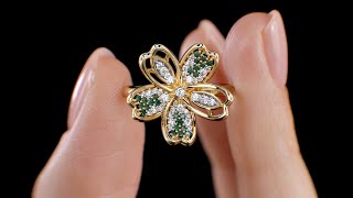 Full Set for Extraordinary Emeralds Ring - Aurora Collection - Visualization Render