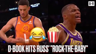 Devin Booker Hits Russell Westbrook's "Rock-The-Baby" Celebration During Suns-Lakers Game