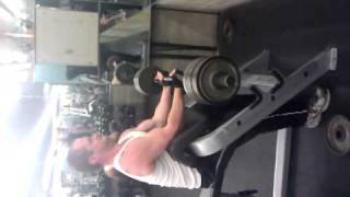 150lb seated preacher curl.