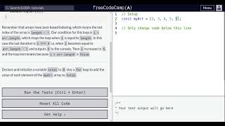 Lesson 100 | Basic JavaScript | Iterate Through an Array with a For Loop
