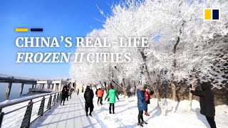 Chinese cities look like ‘Frozen II’ film sets after coating of winter frost