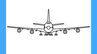 How to draw BOEING 747 airplane easy / drawing airbus step by step