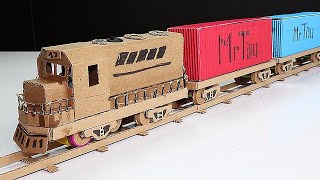 How to Make a Cargo Train | Container Train | Freight Train With Cardboard