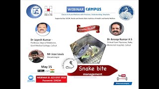 Snake bite management | WebinarCAMPUS #anoopkumaras