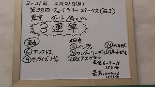 フェブラリーS予想　３連単2頭軸マルチ相手5頭