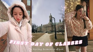 First Day of Classes - Spring Sem - at Penn State 🌸❄️📚