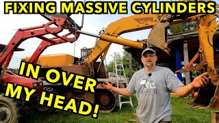 Fixing BIG Hydraulic Cylinders On A Massive Excavator