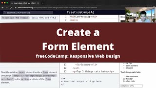 Create a Form Element (Basic HTML and HTML5) freeCodeCamp tutorial
