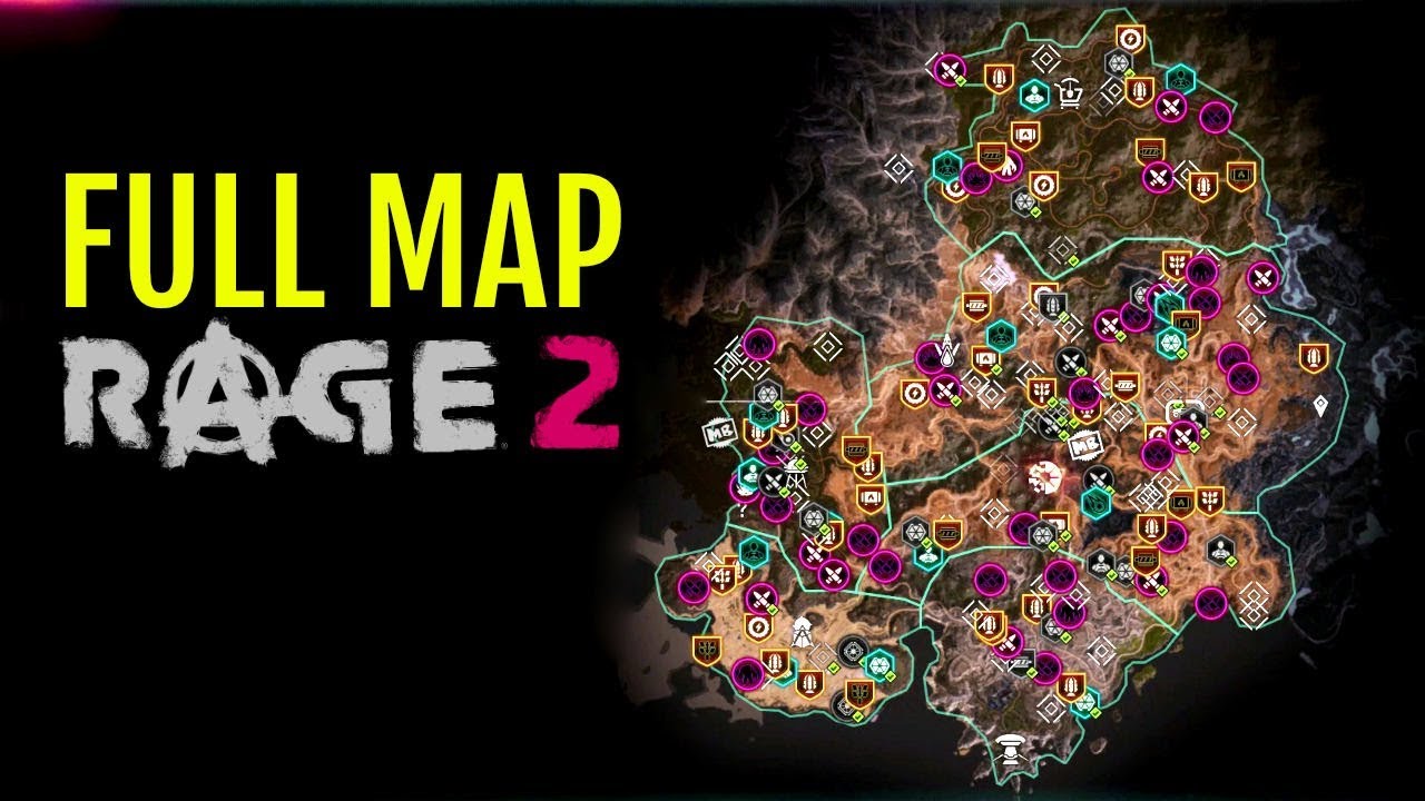 Карта со всеми метками. Rage 2 карта. Rage 2 DLC Map. Открытая карта рейдж 2. Rage 2 карта ковчегов.