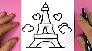 HOW TO DRAW THE EIFFEL TOWER | SUPER EASY