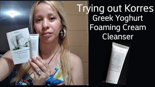 Trying out Korres Greek Yoghurt Foaming Cream Cleanser