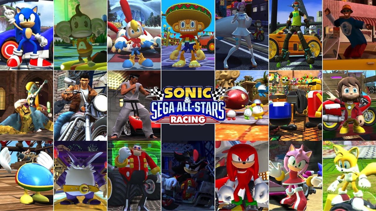 Sonic & Sega All-Stars Racing // All Playable Characters - YouTube