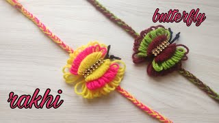 || Make A Easy woolen Butterfly Rakhi IDEA || Home made Rakhi ll