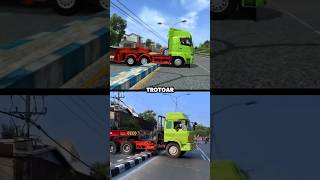 Bussid VS Real Life trailer putar balik di trotoar #sharcut_tm #trukoleng #bussid