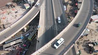 Drone Perspective of Hanif Flyover in Dhaka – Showcasing Bangladesh’s Urban Infrastructure.