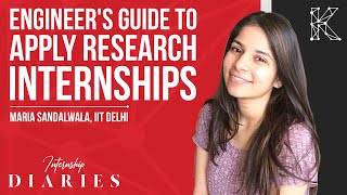 How To Apply For Research Internships Ft. Maria Sandalwala, IIT Delhi Student