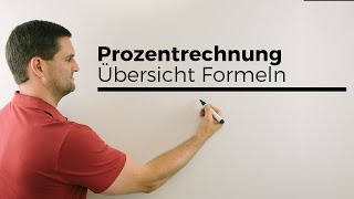 Prozentrechnung, Formeln zu G, W und p, Übersicht | Mathe by Daniel Jung