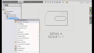 How to create an excerpted detail view in your drawing - SOLIDWORKS Tutorials