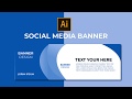 How to make asocial medial banner adobe illustrator 2020|| Banner design