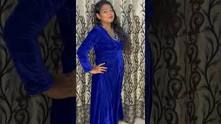 Royal Blue clr velvet 1 piece dress appropriate for winter or festival 🥰🥰🥰