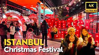 Best Istanbul Christmas Market 2024 Vadistanbul | 4K Walking Tour Istanbul in December, Street Foods