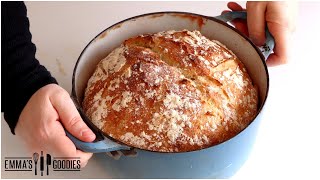 3 Ingredient Italian NO KNEAD Bread | Easiest WHOLE WHEAT Bread!