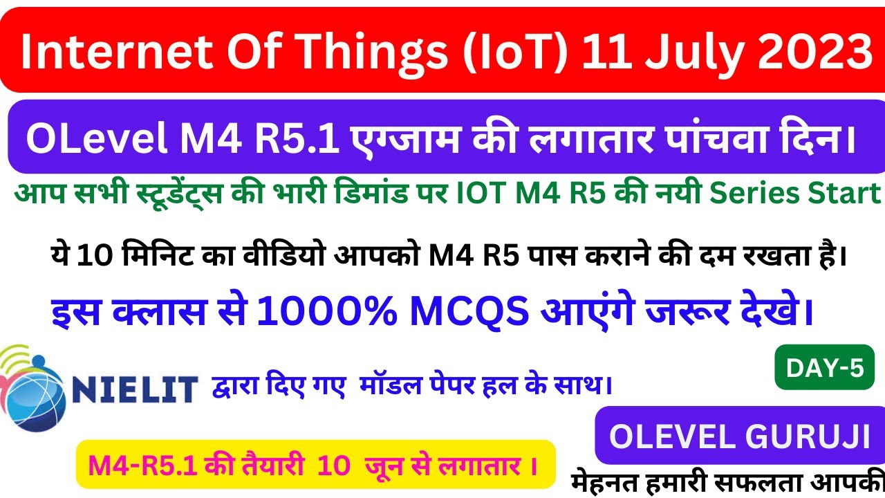 "Top 30 IoT MCQs For NIELIT O Level Exam | Crack The IoT Section With ...