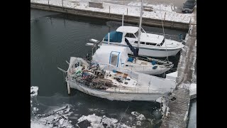 Marina Boat Fire - Powerboat Sinks
