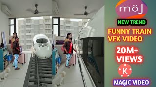 01FEBRUARY 2021 Moj newtrend! funny Train vfx video! viral magic video!  kinemaster editing video