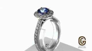 .91ct Ceylon Sapphire and Diamond white gold ring