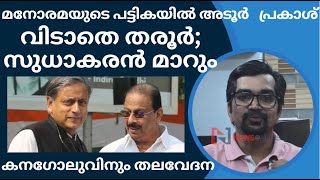 കനഗോലുവിനും തലവേദന; വിടാതെ തരൂര്‍; സുധാകരനെ വെള്ളിയാഴ്ച മാറ്റും? |k sudhakaran