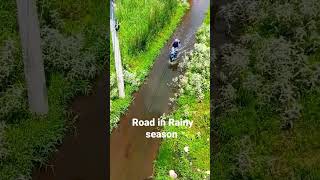 Road conditions in Rainy season| Bike in water