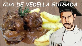 🍲CUA DE VEDELLA guisada .. amb vi negre, bolets i xocolata || Receptes de cuina tradicional catalana