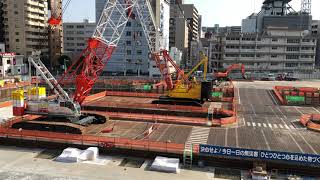 仙台駅東口ヨドバシカメラ新ビルの建設現場【2022年4月10日】