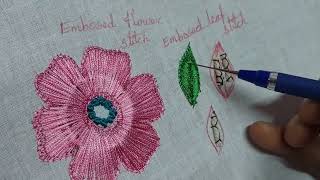 Embossed leaf stitch class-4#Aari online class advance level in tamil