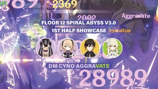 Deathmatch Cyno Aggravate Showcase - Floor 12 Spiral Abyss 3.0 1st Half (Genshin Impact)