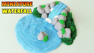 🔴DIY MINIATURE REALISTIC WATERFALL - How to make Easy Polymer Clay Tutorial,  Fondant cake