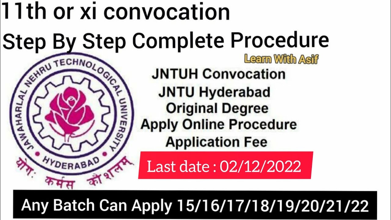 JNTUH OD APPLY ONLINE 2022 | XI CONVOCATION JNTUH | APPLY ONLINE IN ...