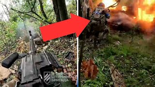 Ukraine soldiers attack Russian trench as one comrade gets hit by enemy explosive