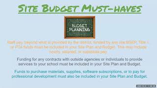 School Site Budgets 101