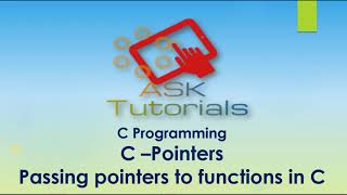 C pointers | Passing pointers to function in c | C programming tutorial for beginner | Part 37