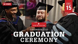 College of Education Fall, 2023 Graduation (December 15th, 2023)