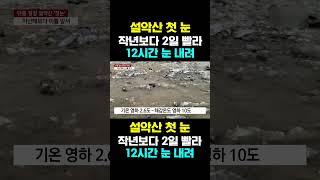 [한국농수산TV] 설악산 첫 눈, 작년보다 2일 빨라... 12시간 눈 내려